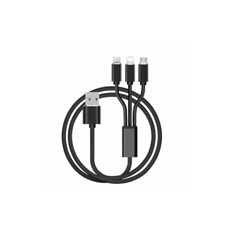 CABLE FAST CHARGE 3 EN 1 TYPE C/MICRO B/LIGHTNING